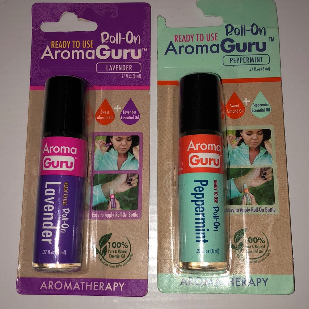 (2) Aroma Guru Roll-Ons (Lavender & Peppermint)